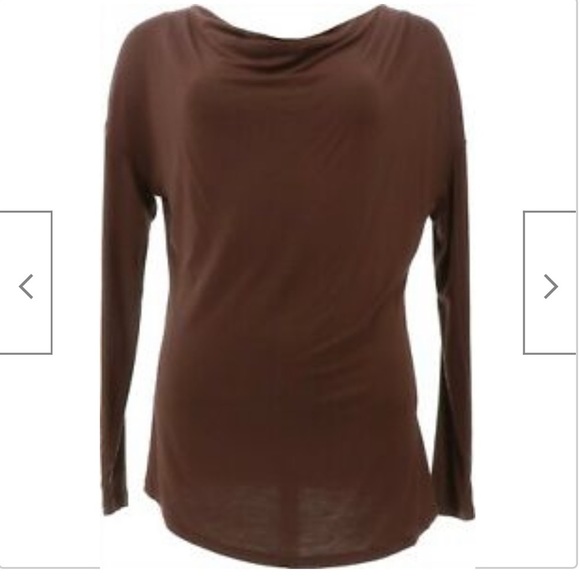 Nwt DIANE GILMAN cowl neck long sleeve top - Picture 1 of 4